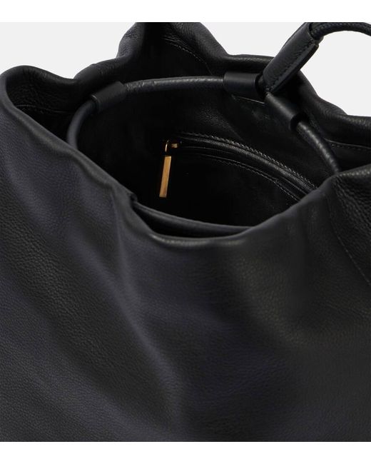 The Row Black Joe Grained Leather Backpack