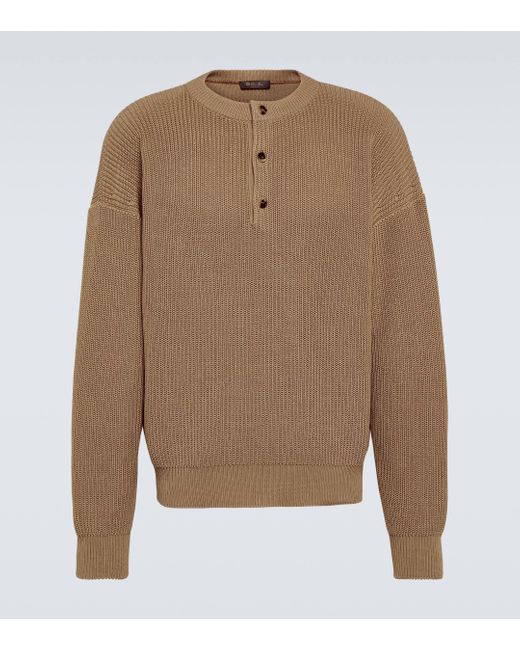 Loro Piana Natural Umi Ribbed-Knit Cotton Sweater for men