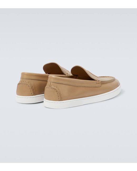 Christian Louboutin Slip-Ons Varsiboat Aus Leder in White für Herren