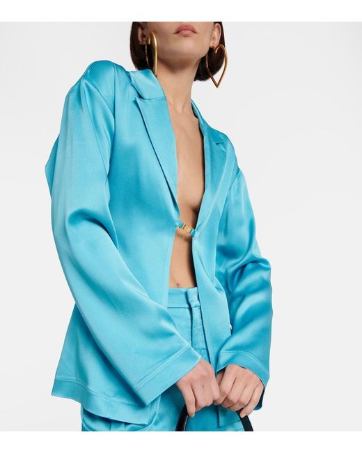 Blumarine Blue Satin Top