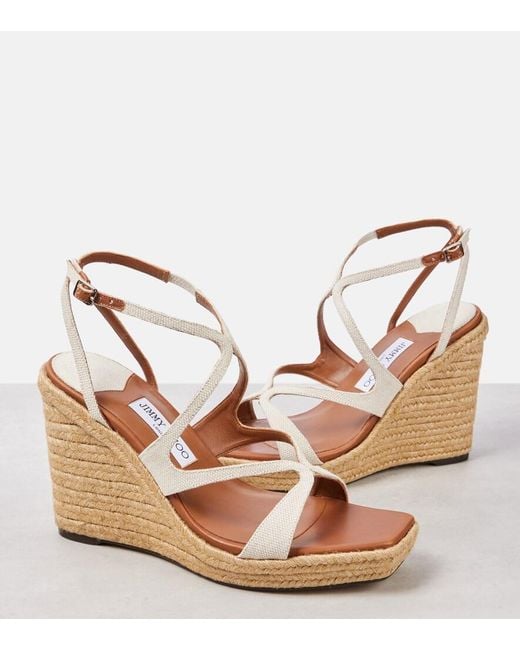 Jimmy Choo Metallic Ayla 110 Espadrille Wedges