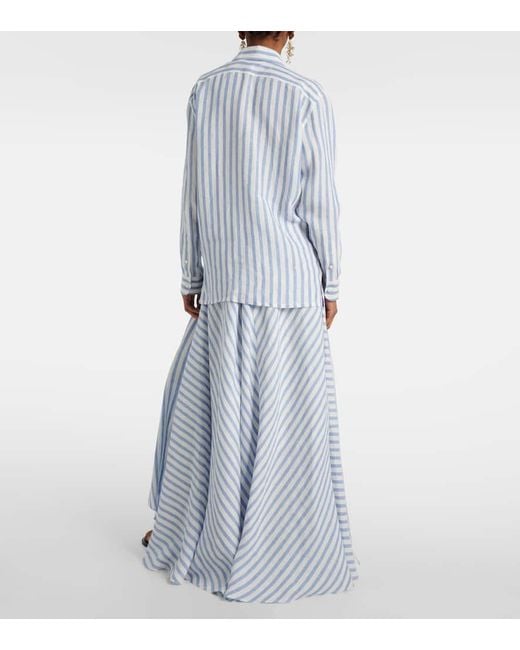 Camisa De Lino A Rayas Ralph Lauren de color Blue