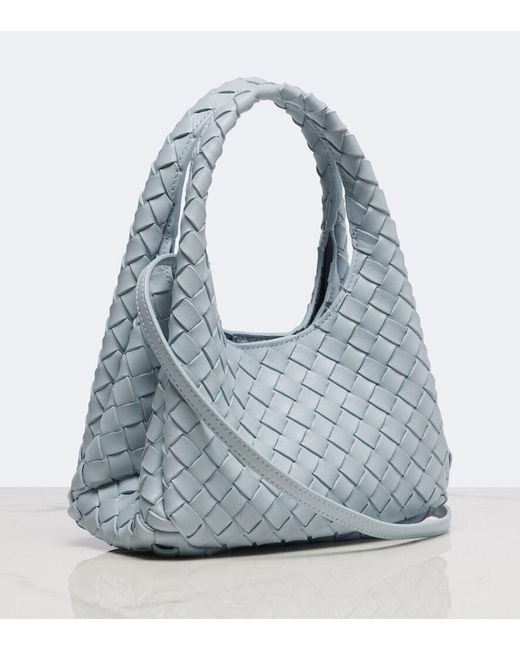 Bottega Veneta Blue Campana Mini Leather Shoulder Bag
