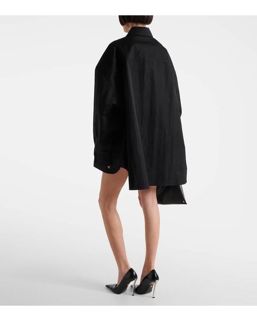 Wardrobe NYC Black Oversized Cotton-Blend Drill Shirt