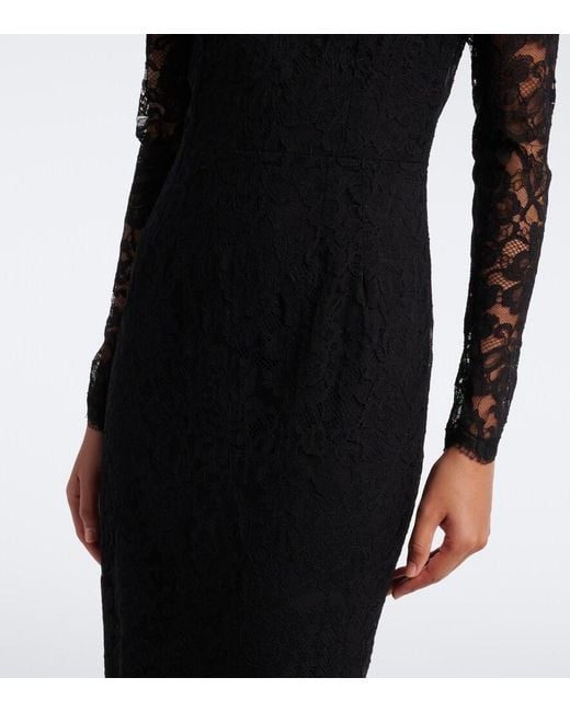 Dolce & Gabbana Black Lace Midi Dress