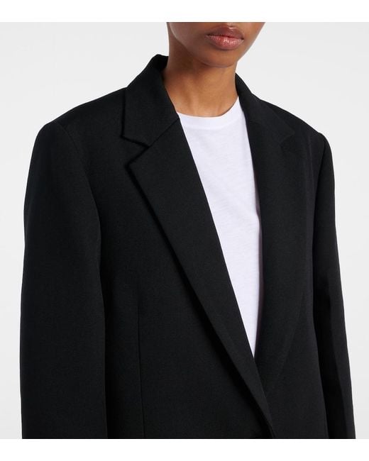 Totême  Black Wool-Blend Canvas Coat