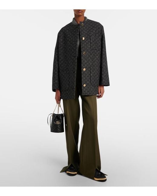 Gucci Black Gg Crystal Screener Sneaker, Fabric