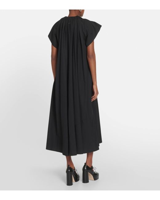 MM6 by Maison Martin Margiela Black Cotton Poplin Midi Dress