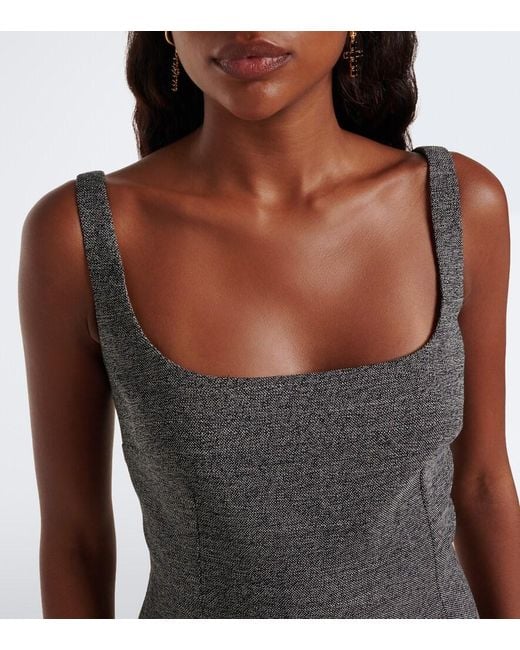 Dolce & Gabbana Gray Wool Tweed Minidress