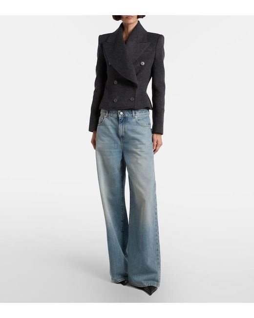 Alexander McQueen Black Double-Breasted Wool Jacket