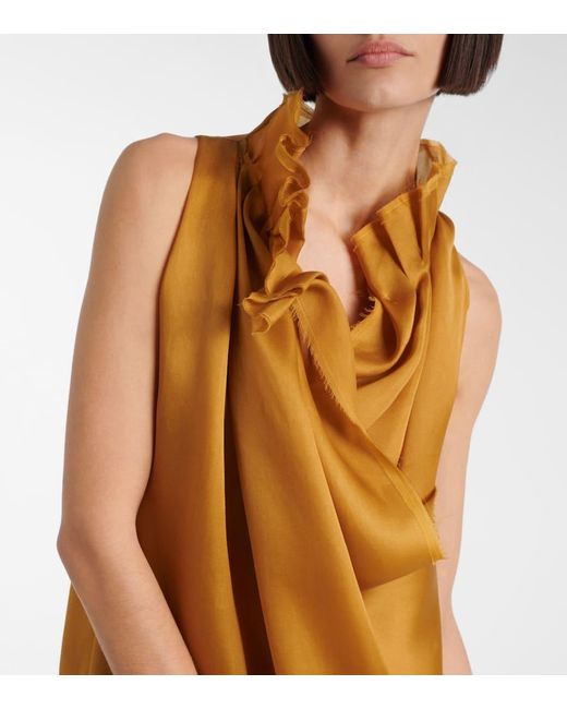 Khaite Metallic Maxikleid Meryl Aus Seide