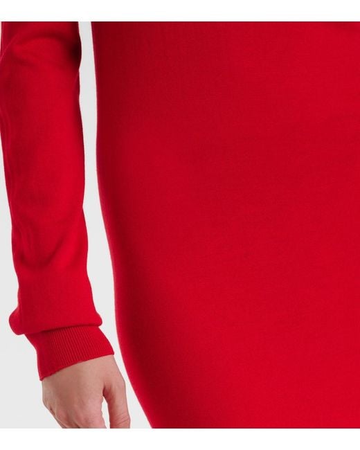 Stella McCartney Red Off-Shoulder Virgin Wool Maxi Dress