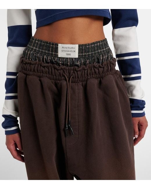 Pantalones Deportivos De Algodon Acne de color Brown