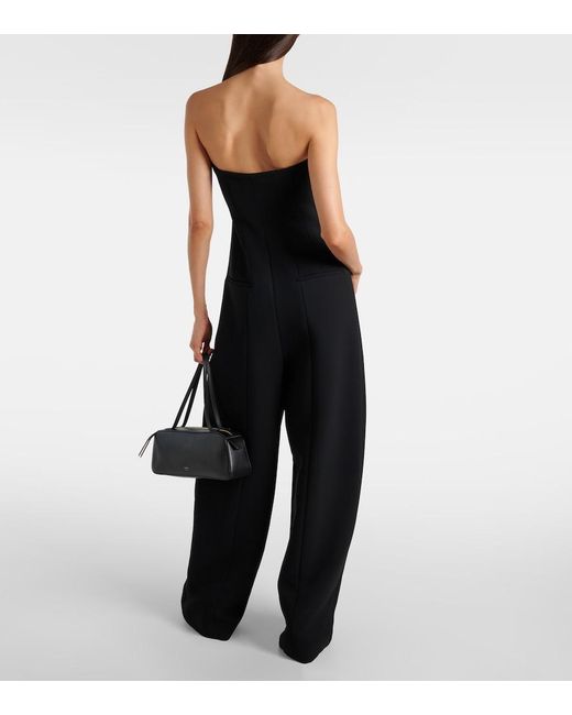 Khaite Black Lennex Corset Crepe Jumpsuit