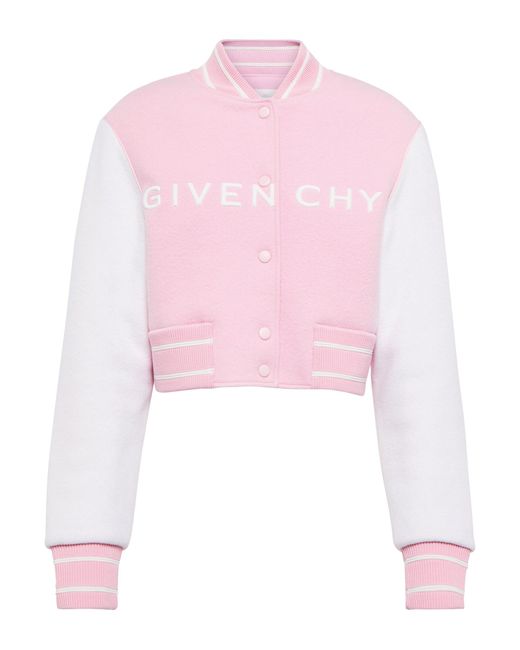 Givenchy X Disney® Crop Wool Bomber Jacket in Pink/White (Pink) Lyst