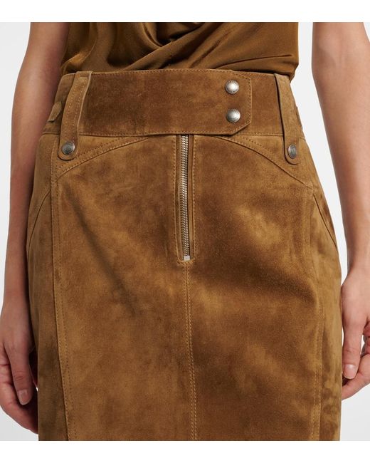 Tom Ford Brown Bleistiftrock Aus Veloursleder