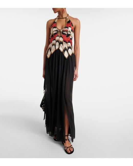 Vestido De Fiesta Alicia De Crepe De Seda Isabel Marant de color Black
