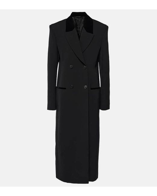 Cappotto in lana con velluto di Givenchy in Black