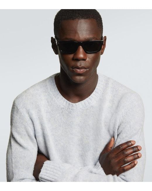 Prada Gray Rectangular Sunglasses for men