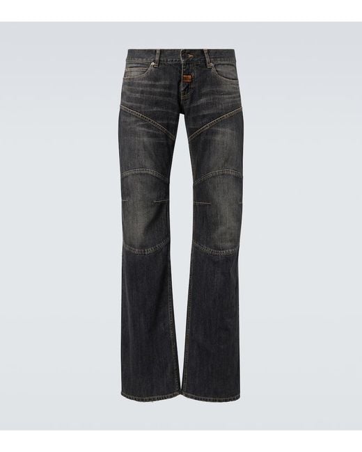 Balenciaga Black Distressed Low-Rise Wide-Leg Jeans for men