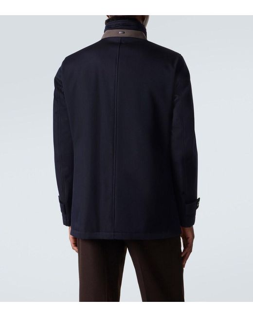 Herno Blue Virgin Wool Jacket for men