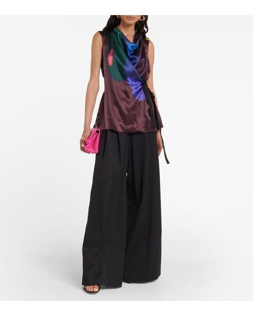 Roksanda Multicolor Printed Self-Tie Silk Top