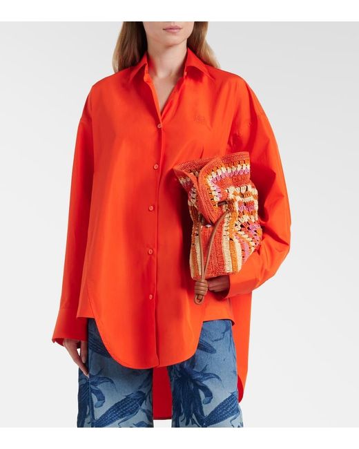 Loewe Red Paula's Ibiza Cotton Poplin Shirt