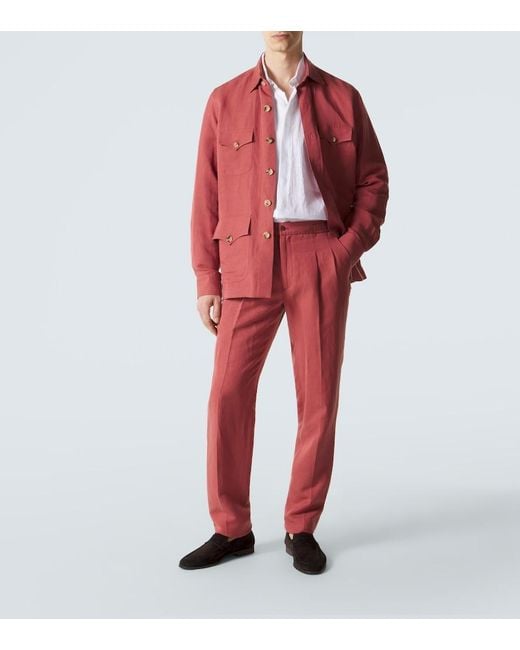 Rubinacci Pleated Tapered Pants for men