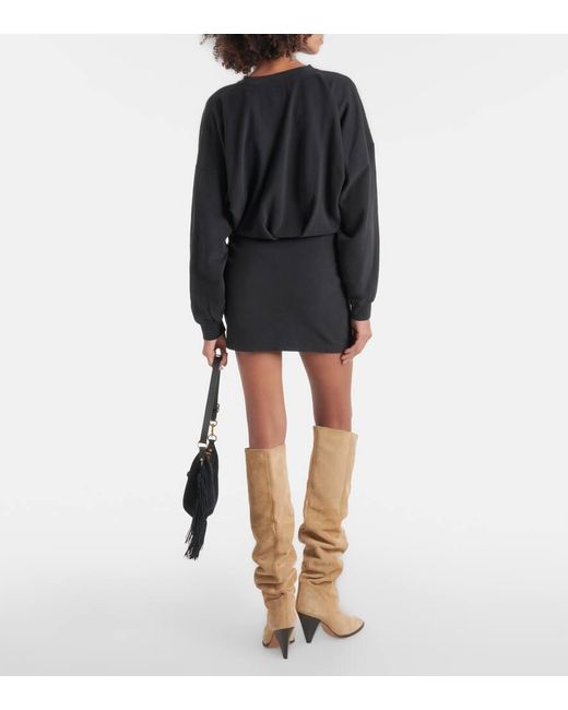Vestido corto Samuela de algodon fruncido Isabel Marant de color Black