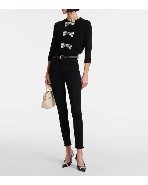 7 For All Mankind Black Aubrey High-Rise Skinny Jeans