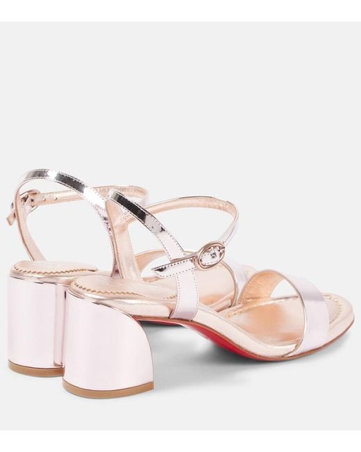 Christian Louboutin Pink Miss Jane 55 Leather Sandals