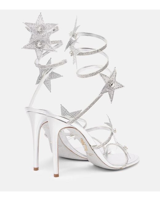 Sandales Cleo 105 En Satin A Ornements Rene Caovilla en coloris White