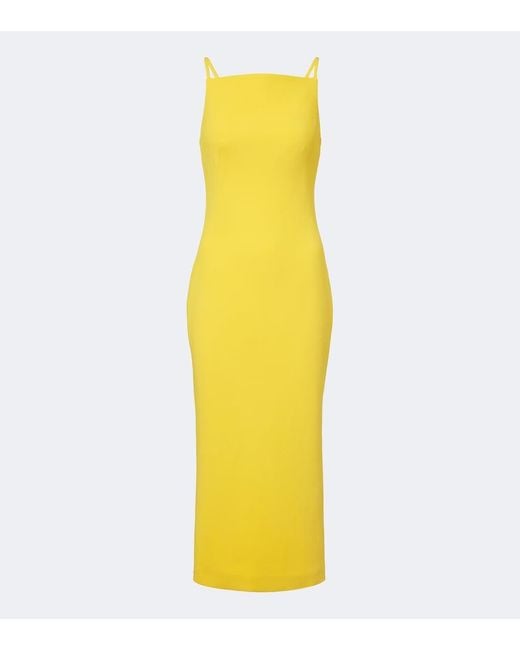 Givenchy Yellow Crepe Cady Midi Dress