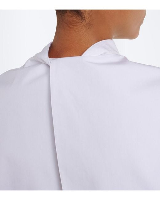 Tom Ford White Cropped Cotton Poplin Tuxedo Shirt