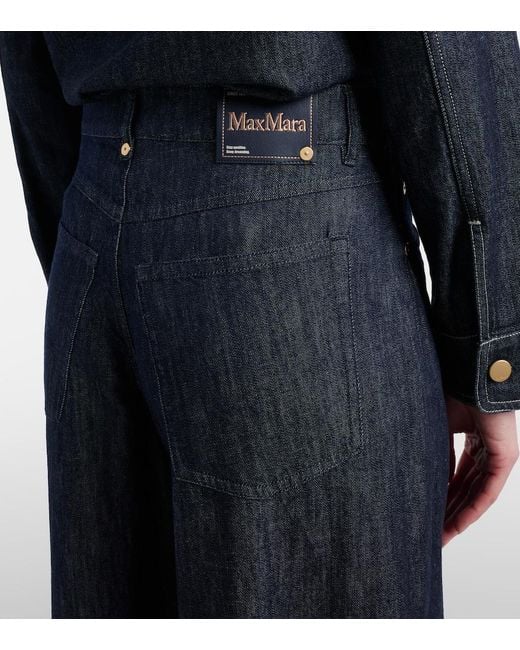 Max Mara Blue Lavinia High-Rise Wide-Leg Jeans