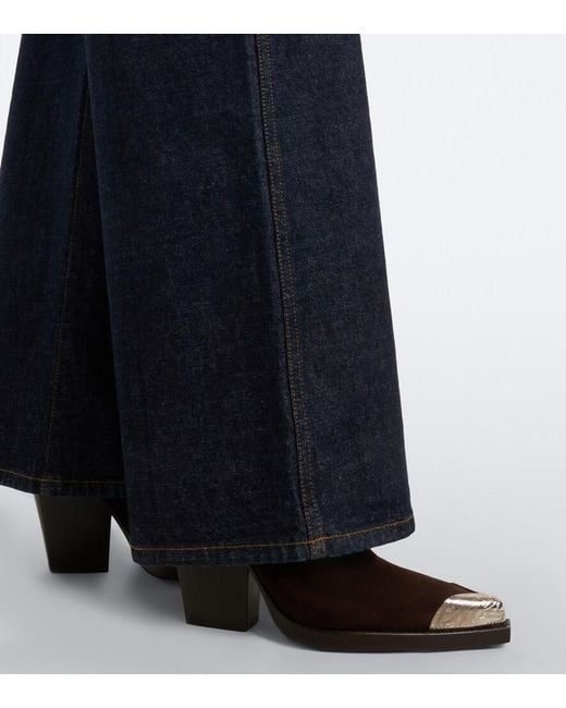 Paris Texas Brown Dallas Embellished Suede Cowboy Boots