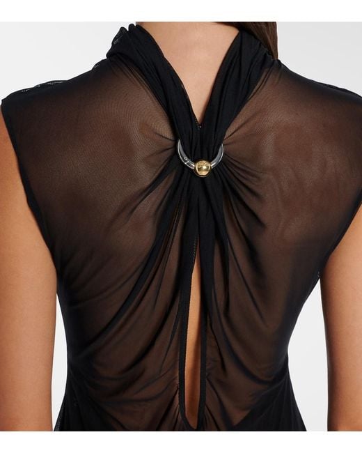 Jean Paul Gaultier Black Sequined Mesh Maxi Dress