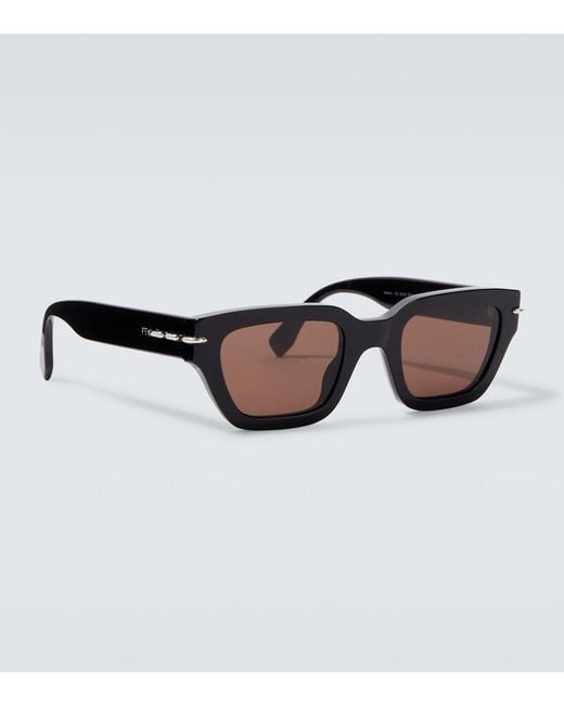 Fendi Brown Selleria Rectangular Sunglasses for men
