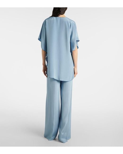 Max Mara Blue Light Flowy Blouse