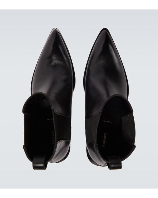 Tom Ford Black Leather Chelsea Boots for men