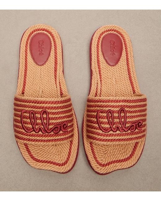 Chloé Pink Sand Logo Slides