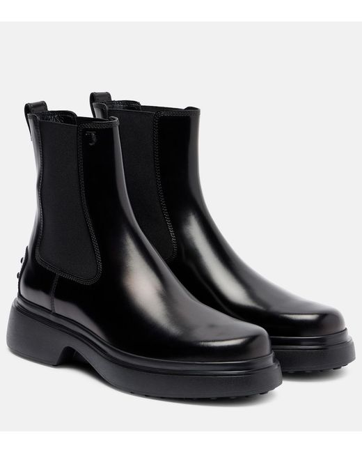 Tod's Black Leather Chelsea Boots