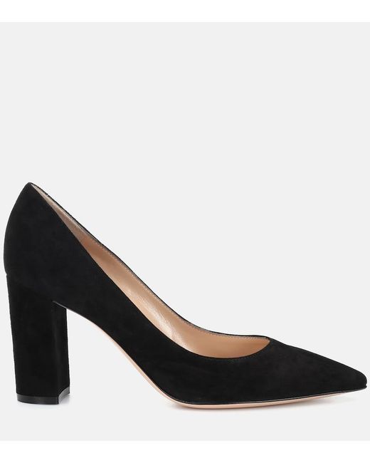 Gianvito Rossi Black Piper 85 Suede Pumps