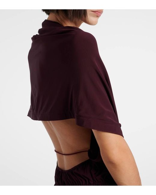 Alaïa Gathered Open-Back Minidress
