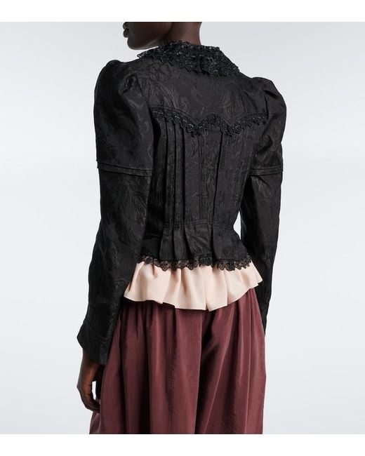 Chloé Black Wool And Silk-Blend Jacquard Lace Jacket