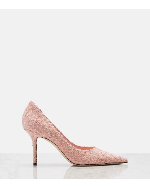 Jimmy Choo Pink Rose Slip On Pumps