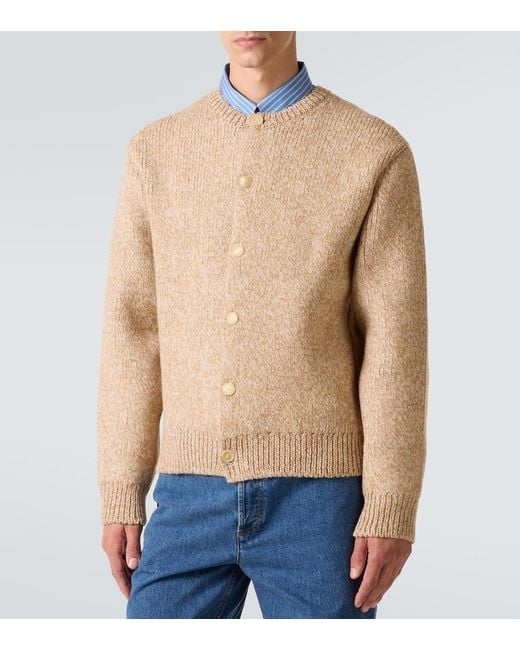 Auralee Natural Wool And Alpaca-Blend Cardigan for men