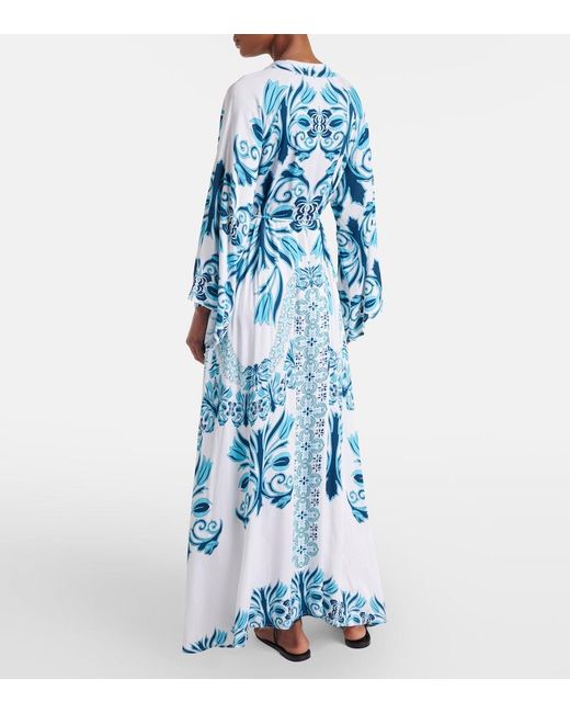 Melissa Odabash Blue Amity Printed Kaftan