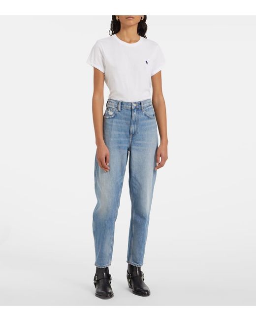 Polo Ralph Lauren Blue High-Rise Barrel-Leg Jeans