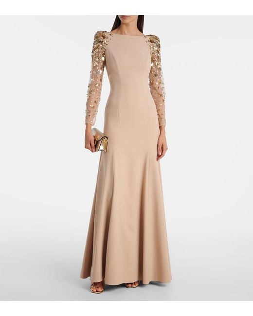 Jenny Packham Natural Sylvia Embellished Gown